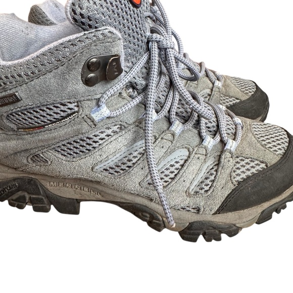 Merrell Moab Mid Waterproof Shoes Women’s Size 7 Hiking Boots Vibram J88792 Grey - Picture 7 of 14